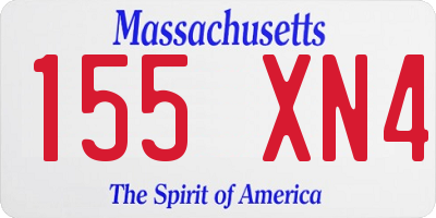 MA license plate 155XN4