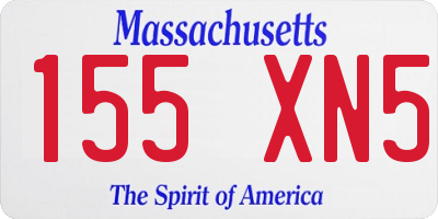 MA license plate 155XN5
