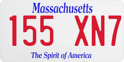 MA license plate 155XN7