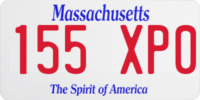 MA license plate 155XP0