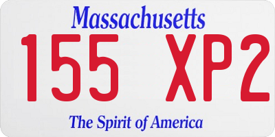MA license plate 155XP2