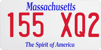 MA license plate 155XQ2