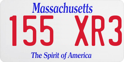 MA license plate 155XR3