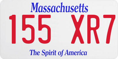 MA license plate 155XR7