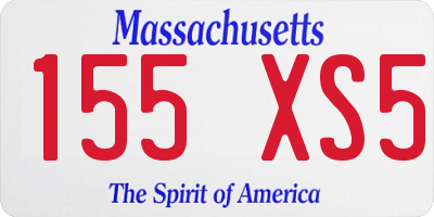 MA license plate 155XS5