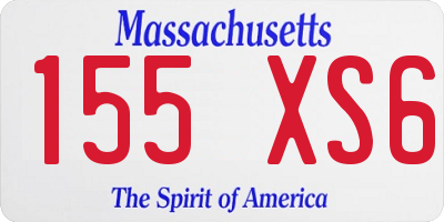 MA license plate 155XS6