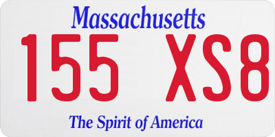 MA license plate 155XS8