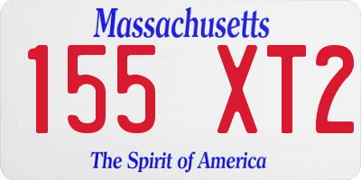 MA license plate 155XT2