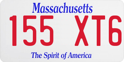 MA license plate 155XT6