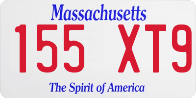 MA license plate 155XT9