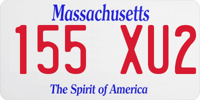 MA license plate 155XU2