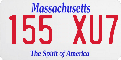 MA license plate 155XU7