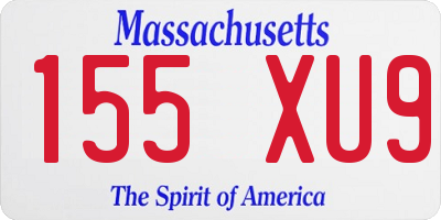 MA license plate 155XU9