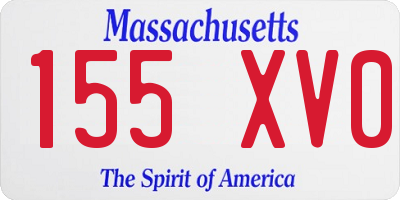 MA license plate 155XV0