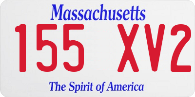 MA license plate 155XV2