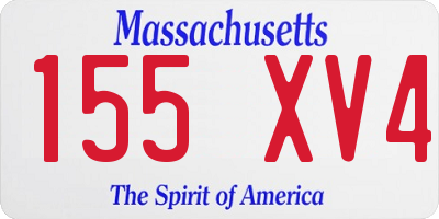 MA license plate 155XV4