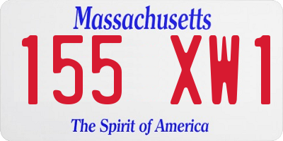 MA license plate 155XW1