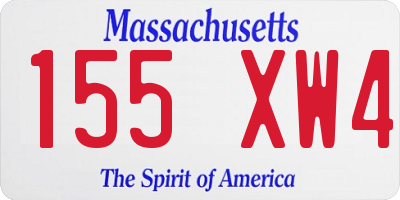 MA license plate 155XW4
