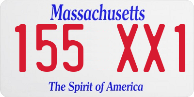 MA license plate 155XX1