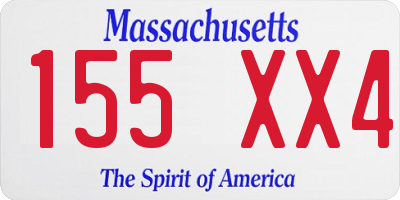 MA license plate 155XX4