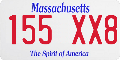 MA license plate 155XX8