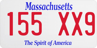 MA license plate 155XX9