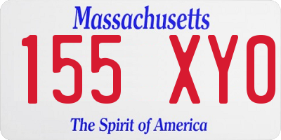 MA license plate 155XY0