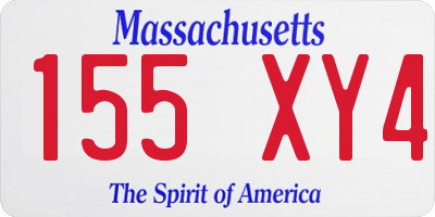 MA license plate 155XY4