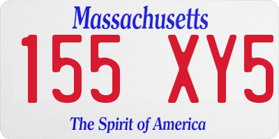 MA license plate 155XY5