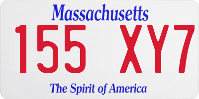 MA license plate 155XY7