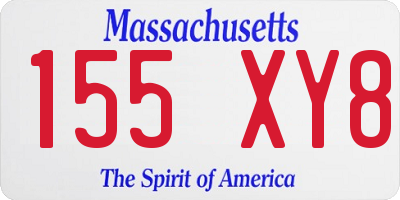 MA license plate 155XY8