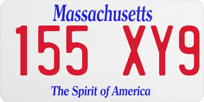 MA license plate 155XY9