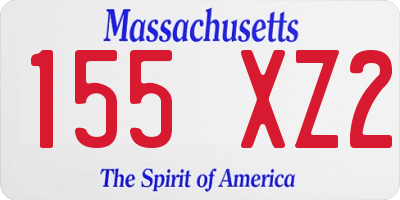 MA license plate 155XZ2