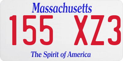 MA license plate 155XZ3