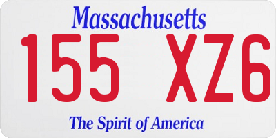MA license plate 155XZ6