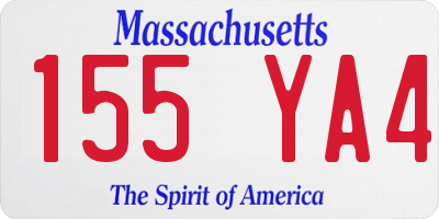 MA license plate 155YA4