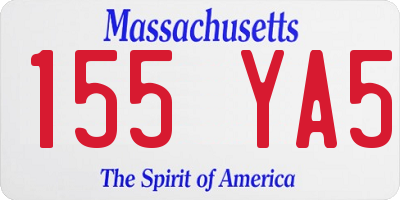 MA license plate 155YA5