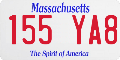 MA license plate 155YA8