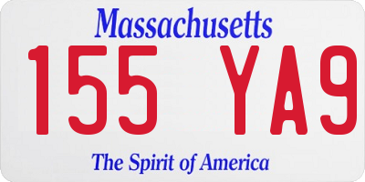 MA license plate 155YA9