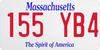 MA license plate 155YB4