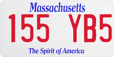 MA license plate 155YB5