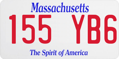 MA license plate 155YB6