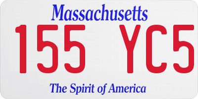 MA license plate 155YC5