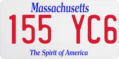 MA license plate 155YC6