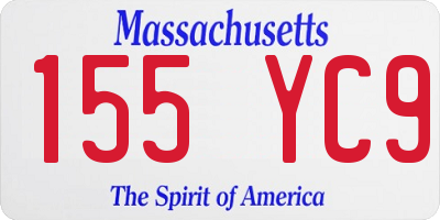 MA license plate 155YC9
