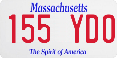 MA license plate 155YD0