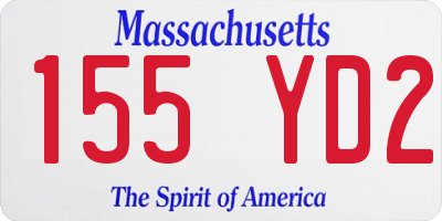 MA license plate 155YD2