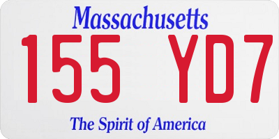 MA license plate 155YD7