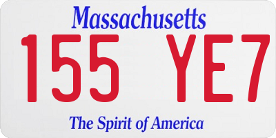 MA license plate 155YE7