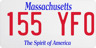 MA license plate 155YF0